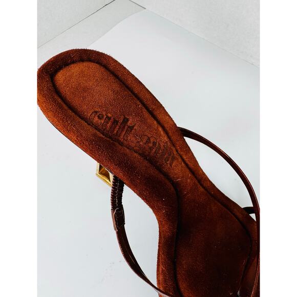 Cult Gaia in mahogany brown Soriah Slide Strappy leather Sandal (Women) 36.5 - Picture 9 of 11